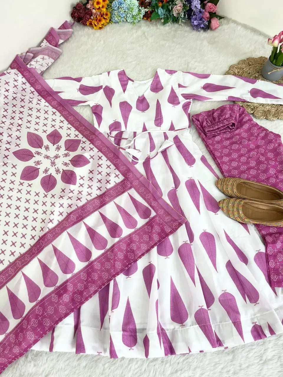 Cotton Printed Anarkali Suit NextBuy