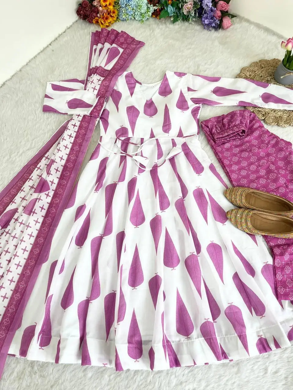 Cotton Printed Anarkali Suit NextBuy