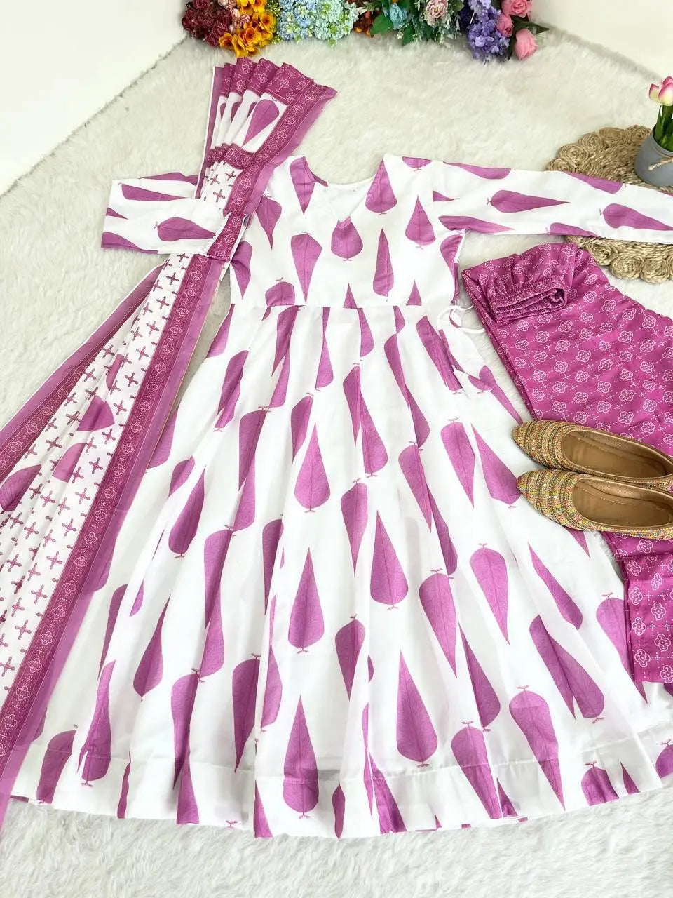 Cotton Printed Anarkali Suit NextBuy