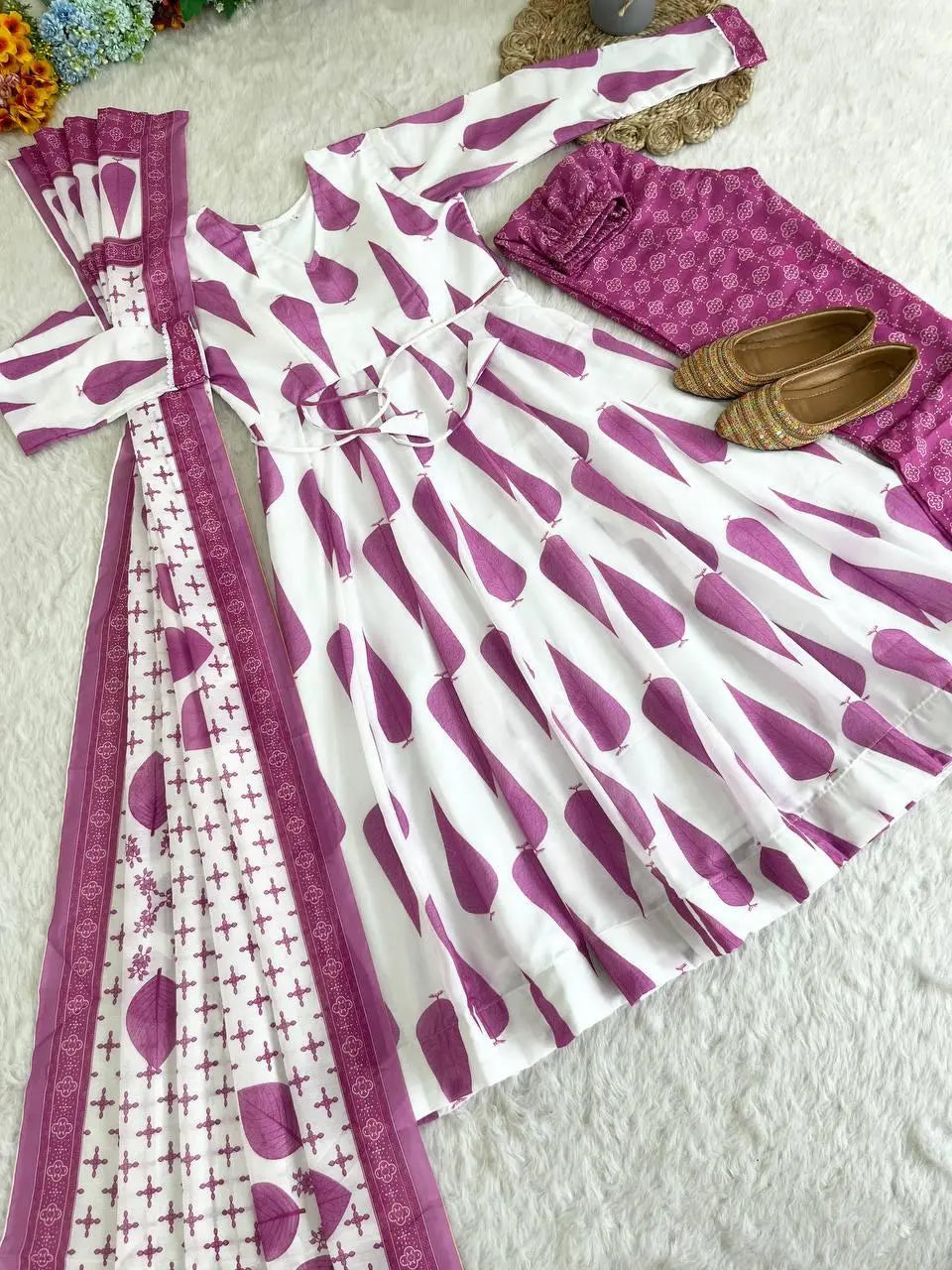 Cotton Printed Anarkali Suit NextBuy