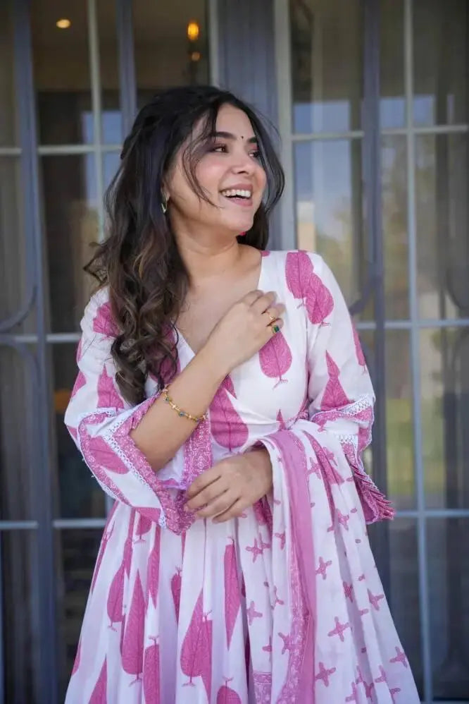 Cotton Printed Anarkali Suit NextBuy