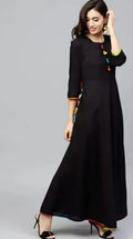 Women Black Rayon Kurti NextBuy