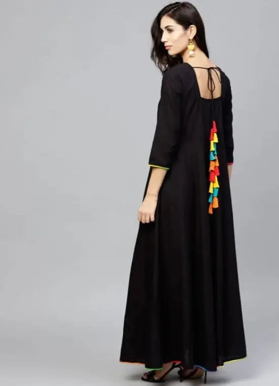 Women Black Rayon Kurti NextBuy