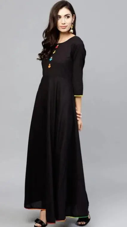 Women Black Rayon Kurti NextBuy