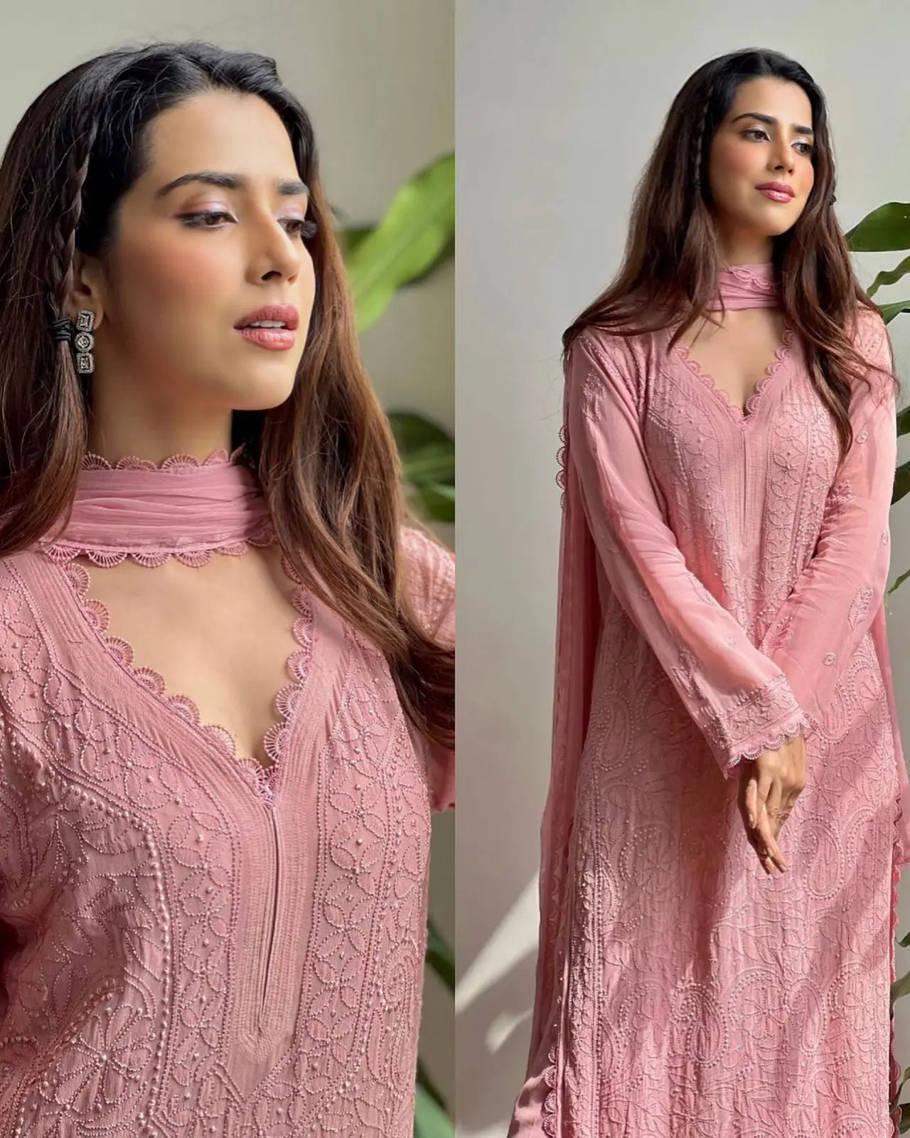 Special Baby Pink Color Georgette Thread Embroidery Salwar Suit NextBuy