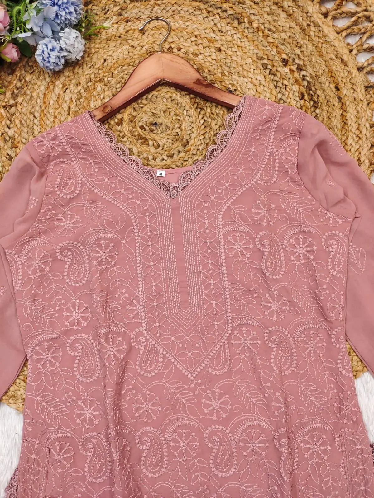 Special Baby Pink Color Georgette Thread Embroidery Salwar Suit NextBuy