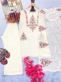 White Embroidery Work Readymade Palazzo Suit NextBuy