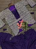 New Super Trending Embroidery Cording Work Ready To Wear Saree With Full Koti NextBuy