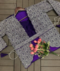 New Super Trending Embroidery Cording Work Ready To Wear Saree With Full Koti NextBuy