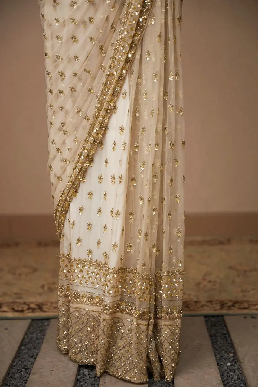 Embellished Sequinned Net Saree NextBuy