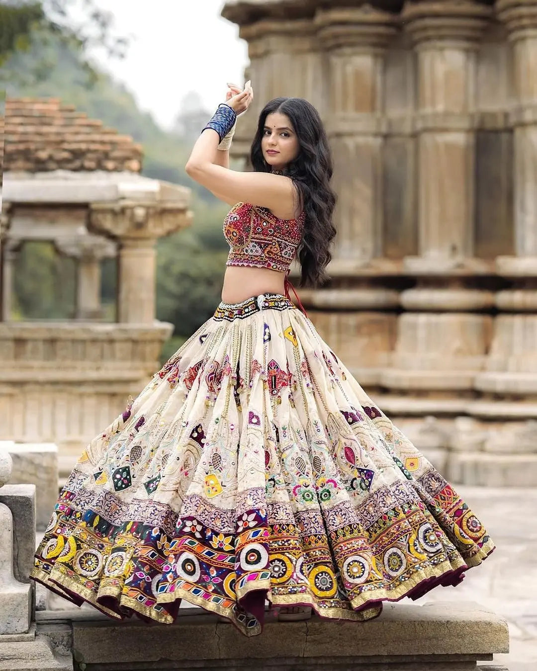 Muslin Digital Print Mirror Work Special Chaniya Choli NextBuy