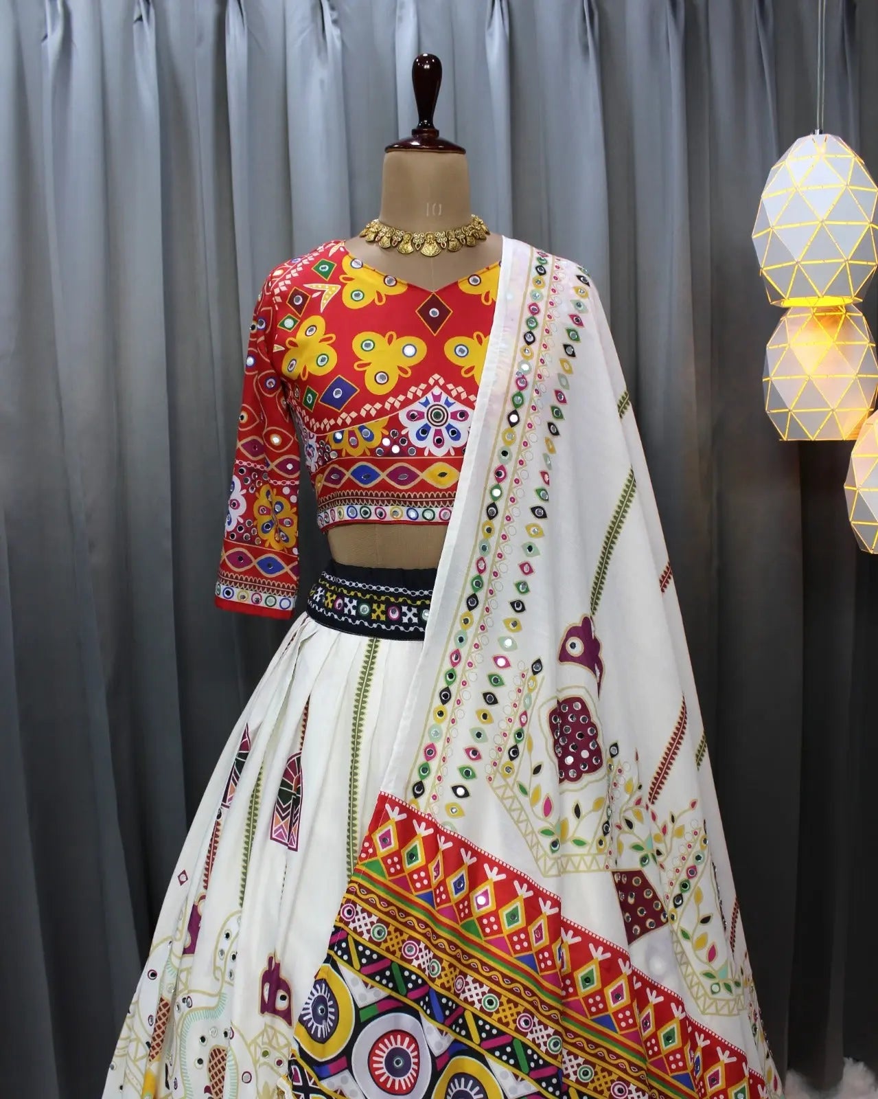 Muslin Digital Print Mirror Work Special Chaniya Choli NextBuy