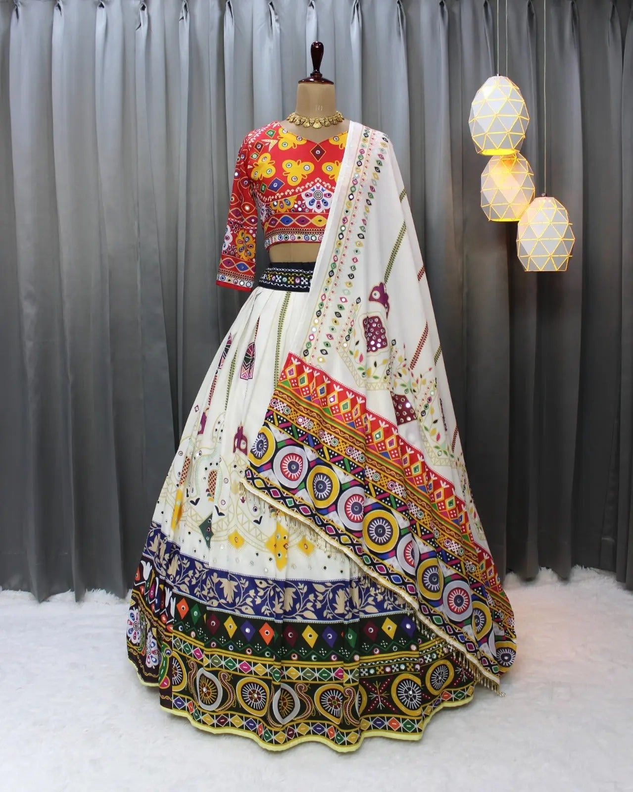 Muslin Digital Print Mirror Work Special Chaniya Choli NextBuy