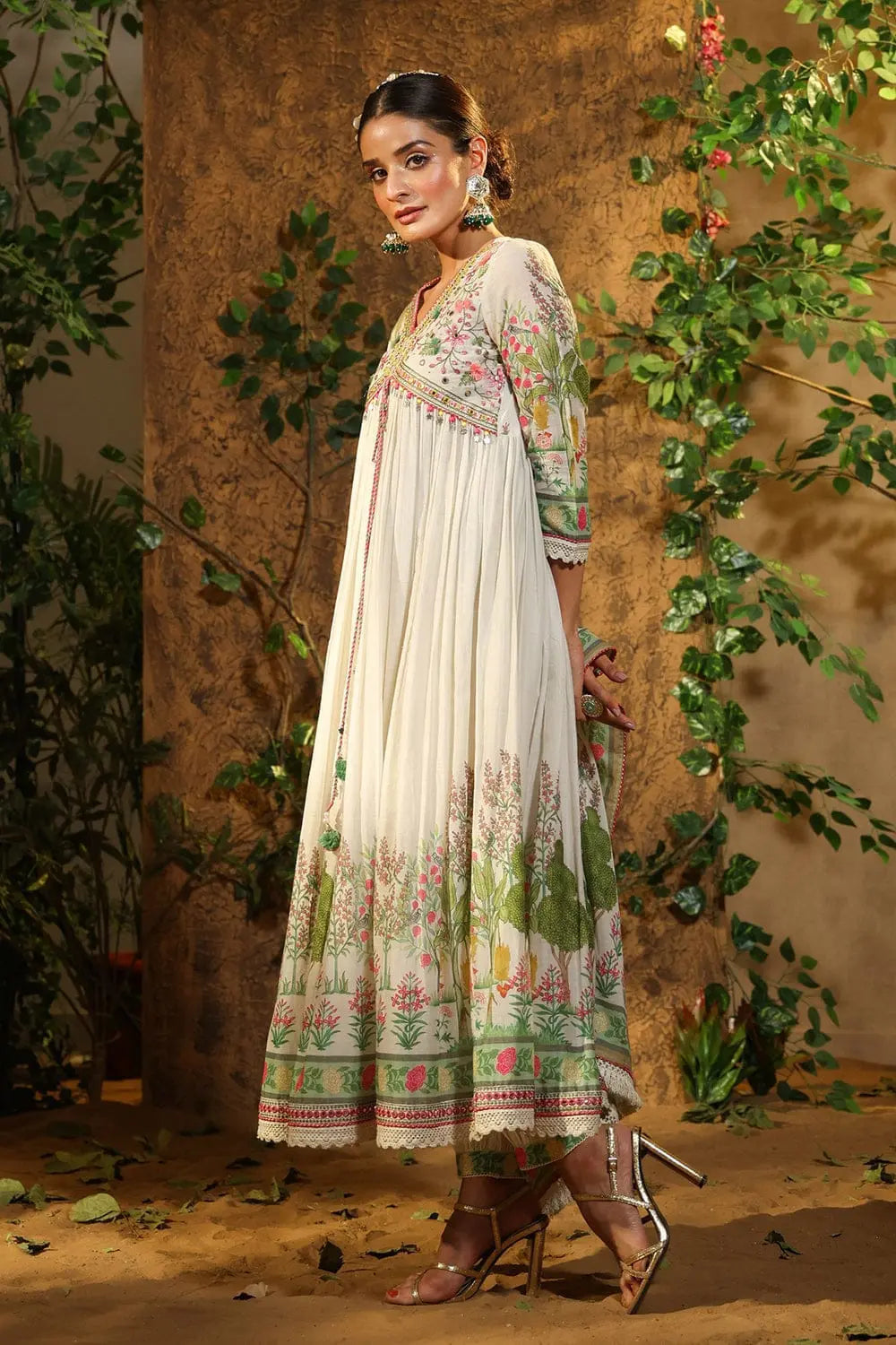 Women Embroidered A-Line Kurta Suit Set NextBuy