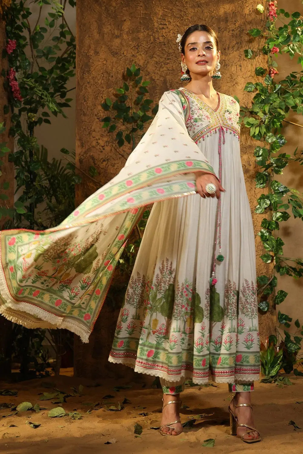 Women Embroidered A-Line Kurta Suit Set NextBuy