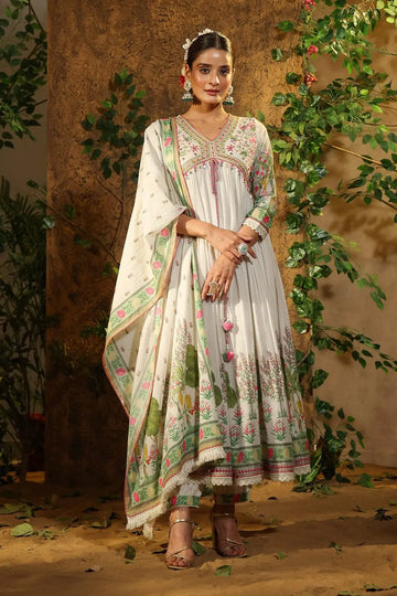 Women Embroidered A-Line Kurta Suit Set NextBuy