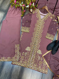 DESIGNER TRENDING NEW FABRIC STAR GEORGETTE WITH SEQUENCE EMBROIDERY WORK SUIT PENT AND DUPATTA NextBuy
