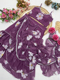 Elegant Georgette Ruffle Ready-to-Wear Saree – Stylish & Trendy Pre-Stitched Saree NextBuy