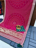 Wedding Special Kolkata Blooming Silk Saree | Bandhani Print & Zari Work NextBuy