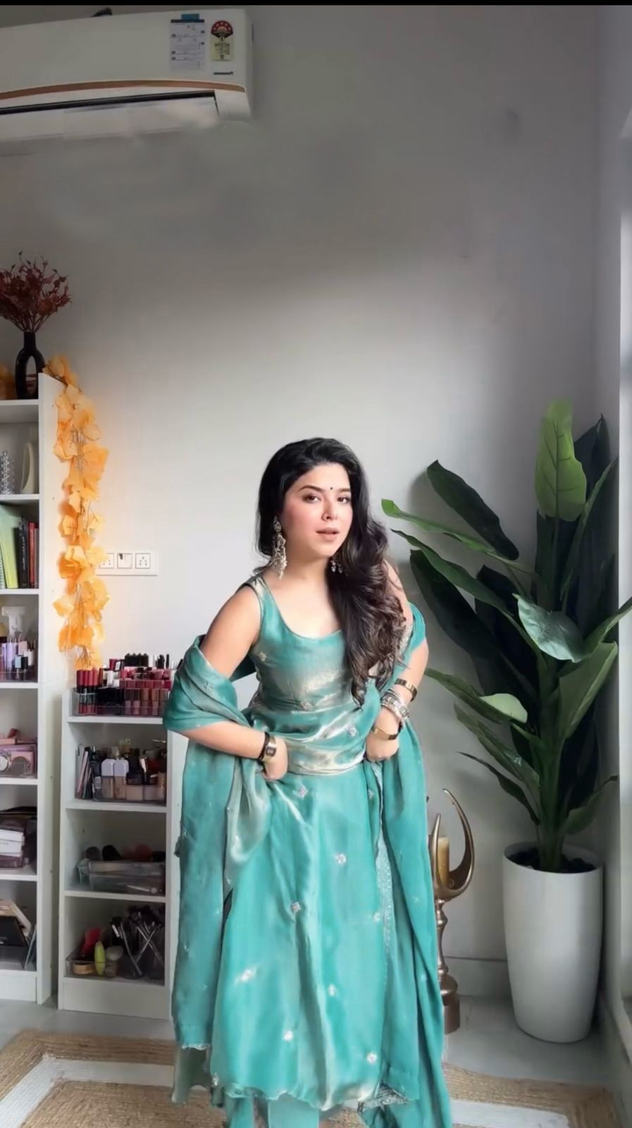 Elegant Fandy Silk Gown Set – Party & Festive Wear with Embroidery NextBuy