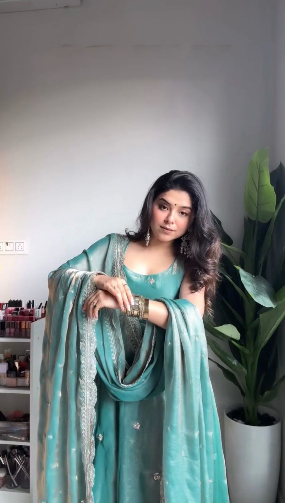 Elegant Fandy Silk Gown Set – Party & Festive Wear with Embroidery NextBuy
