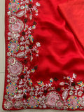 Elegant Soft Rangoli Silk Saree – Heavy Embroidery & Cutwork Border | Wedding & Party Wear NextBuy