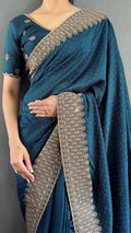 Elegant Zari & Swarovski Work Saree – Premium Vichitra Silk NextBuy