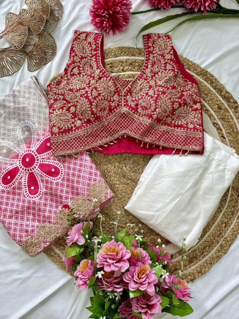 Indo-Western Draped Saree Set