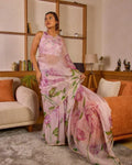 Party wear saree with handwork