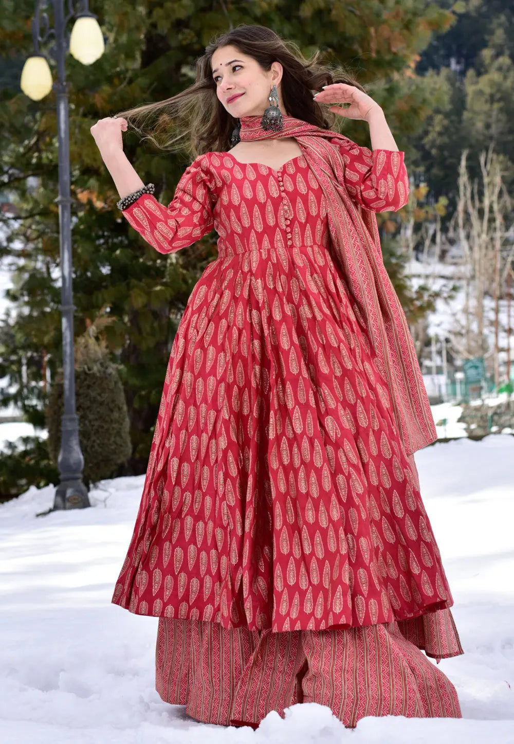 Premium Muslin Top, Palazzo & Dupatta Set – Ready Made, Fully Stitched | Elegant Digital Print Work Kurti NextBuy
