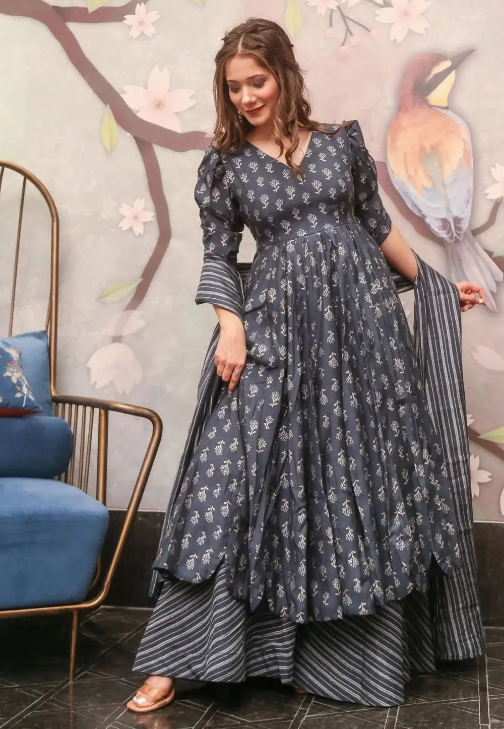 Premium Muslin Top, Palazzo & Dupatta Set – Ready Made, Fully Stitched | Elegant Digital Print Work Kurti NextBuy