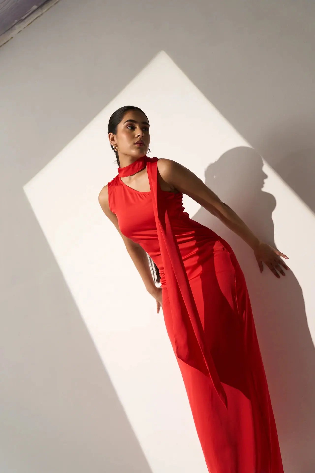 Imported One Shoulder Women's Party Red Satin Dress NextBuy