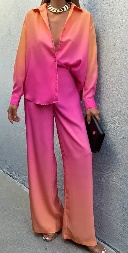 The Alia Set- Shaded Satin Co-ord Set NextBuy
