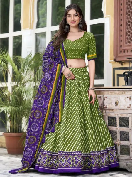 Printed Ready to Wear Lehenga & Unstitched Blouse With Dupatta NextBuy