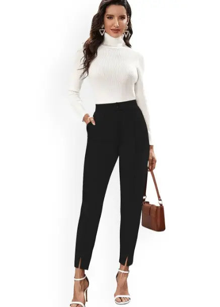 Women Relaxed Straight Leg Straight Fit Easy Wash Pleated Trousers - NextBuy