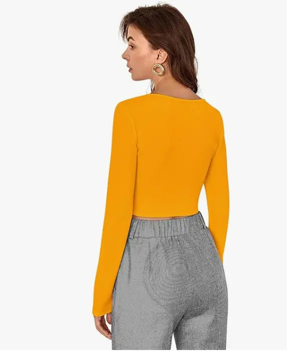Square Neck Full Sleeve Crop Top for Women & Girl - NextBuy