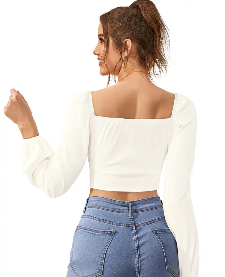 Puff Sleeve Crop Top - NextBuy