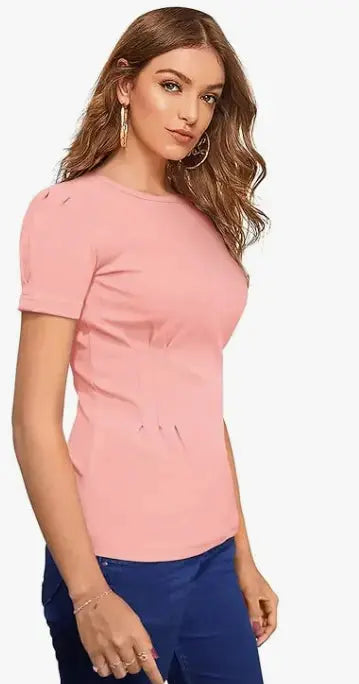 Half Sleeve Round Neck Top for Women | Western Top for Women - NextBuy