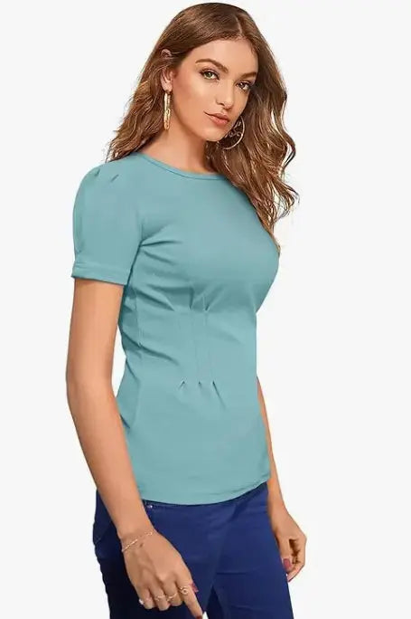 Half Sleeve Round Neck Top for Women | Western Top for Women - NextBuy