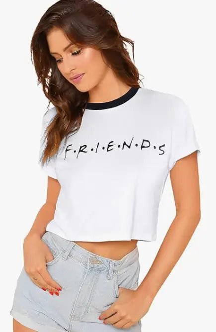 F.R.I.E.N.D.S' Yellow Cropped T-Shirt || Top for Women || Yellow t Shirt - NextBuy