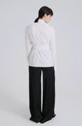 Co-Ord Set I Chic Wrap-Style White Shirt with Asymmetric Hem for Women NextBuy