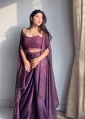 Designer Fancy Western Style Rangoli Silk Heavy Sequence Work Shrug, Tube Choli with Draped Skirt NextBuy