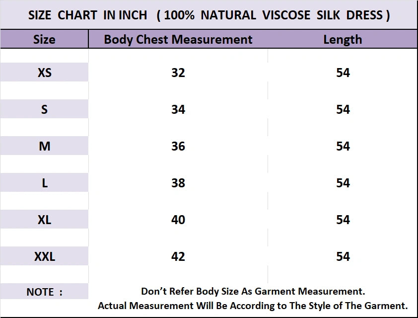 Trendy Women's Clothing size chart