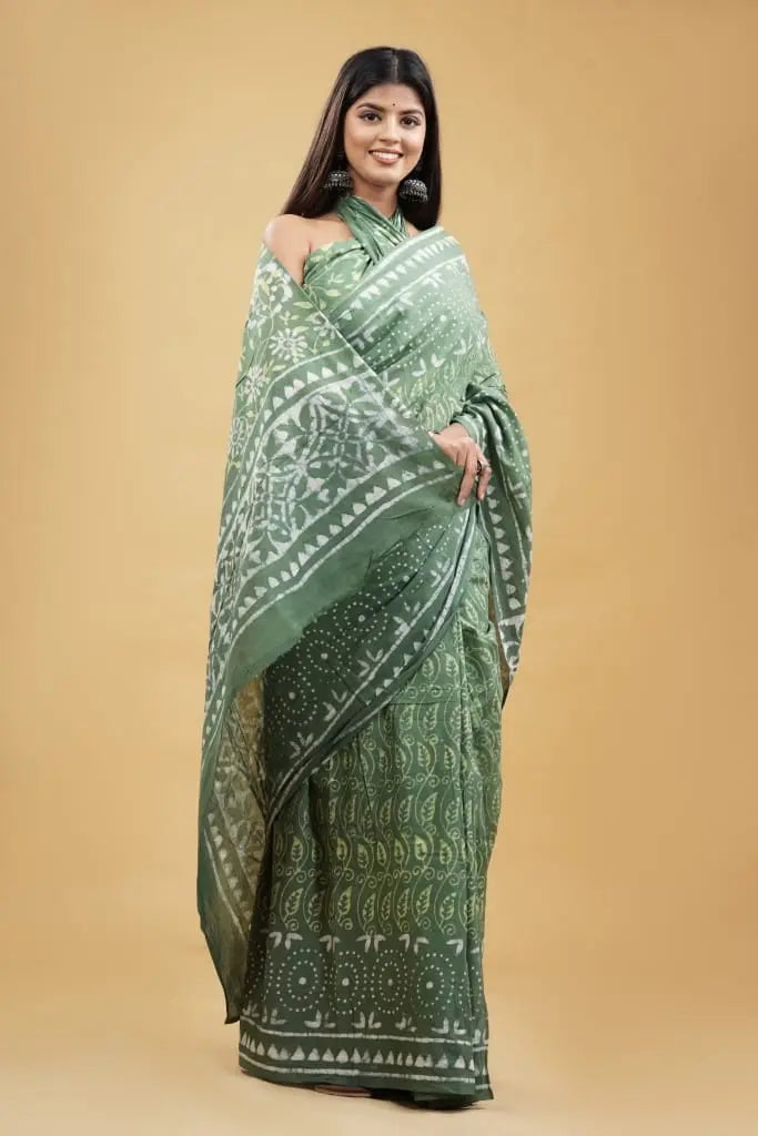 HAND BLOCK  PRINTED COTTON SAREES - NextBuy