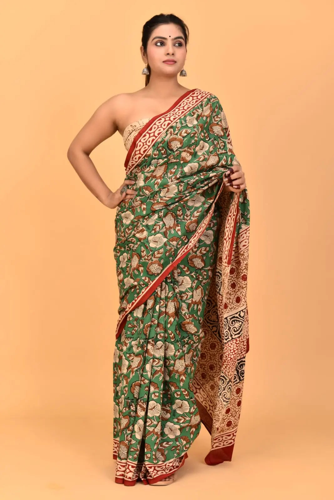 HAND BLOCK  PRINTED COTTON SAREES - NextBuy