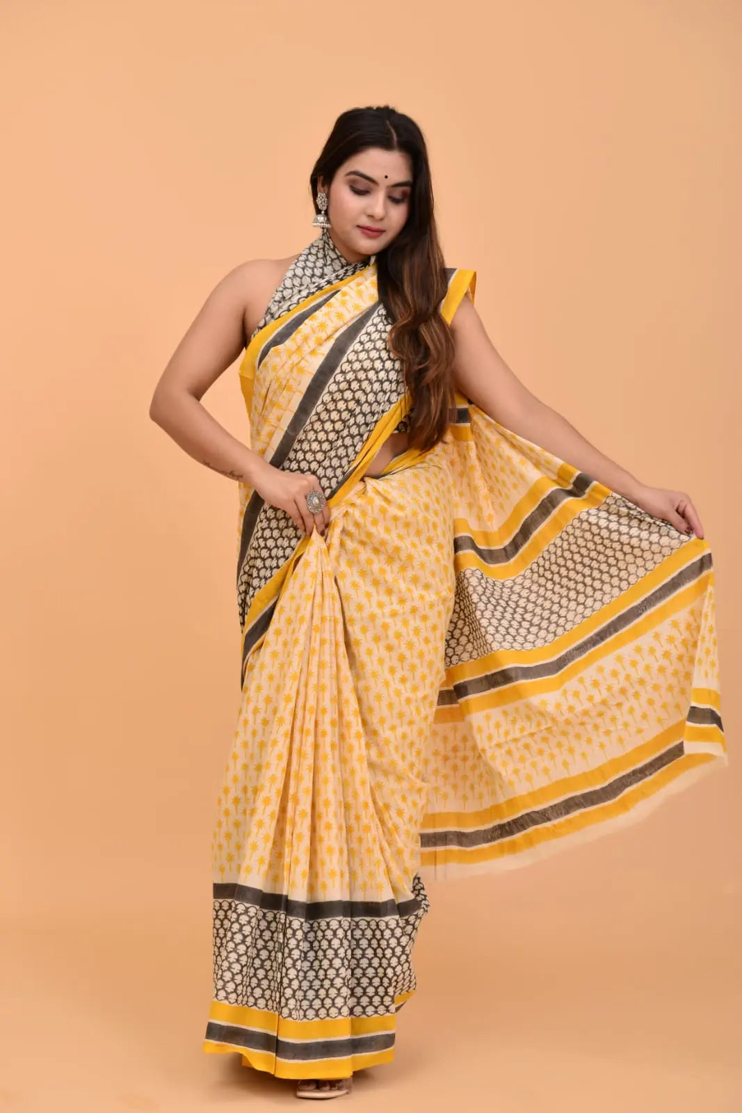 HAND BLOCK  PRINTED COTTON SAREES - NextBuy
