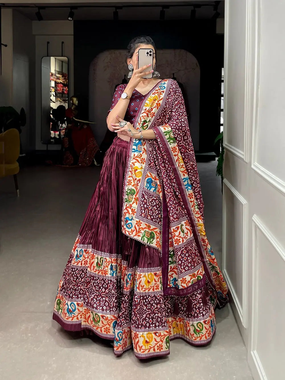 Lehenga Fabric : Heavy Chinon Silk With Full Printed - NextBuy