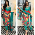 Embroidered Neck Kurti Set with Straight Pants and Chinon Dupatta - A Perfect Blend of Tradition and Style - NextBuy