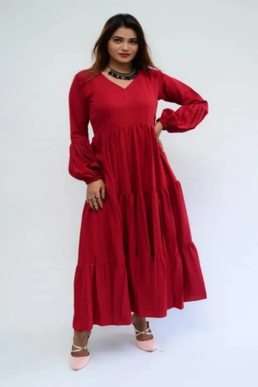 Fancy Red Delta Silk Flare Dress NextBuy