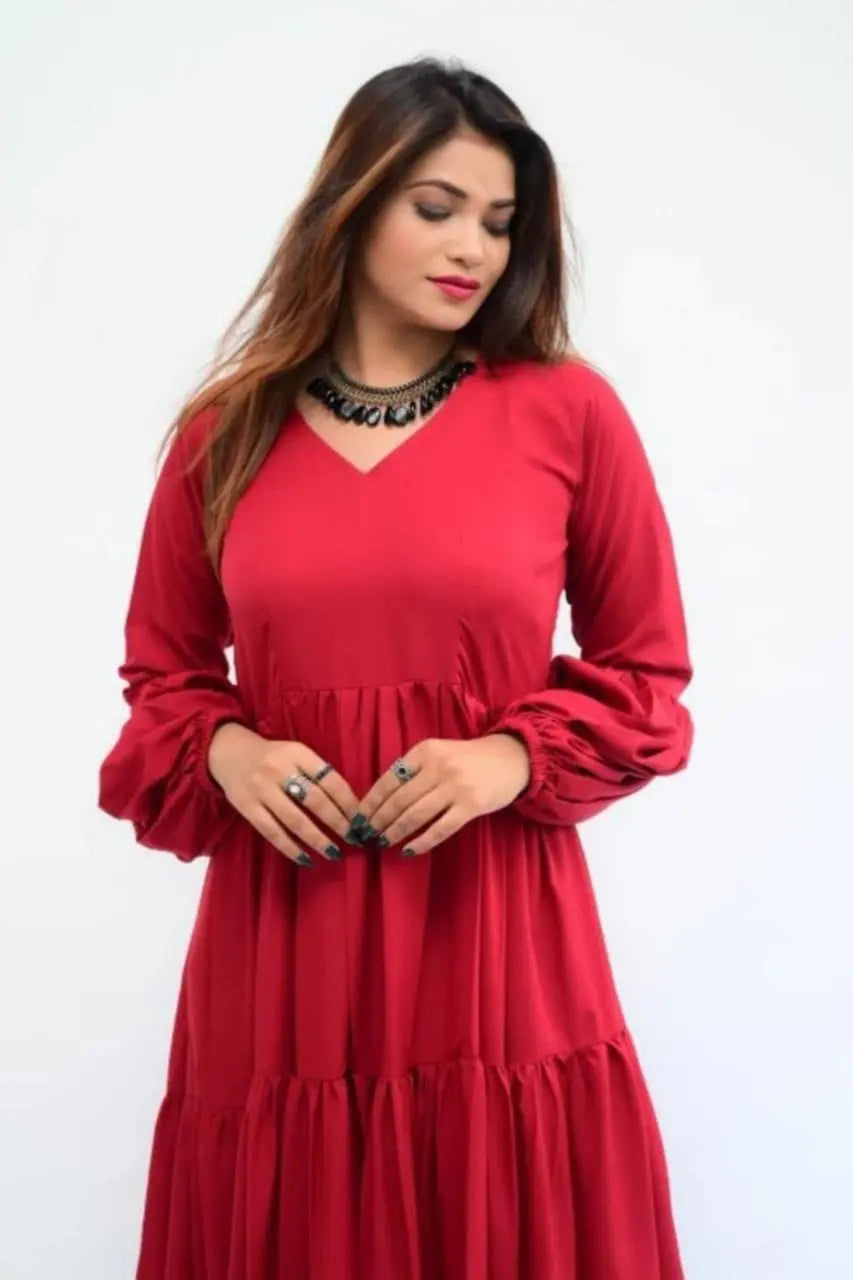Fancy Red Delta Silk Flare Dress NextBuy